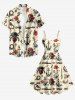 Skull Pirate Rose Flower Anchor Print Hawaii Tank Dress - Beige 6X