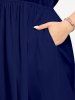 Hibiscus Flower Leopard Leaf Print Hawaii Split Pocket A Line Midi Dress -  