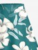 Flower Leaf Print Hawaii Split A Line Skirt -  