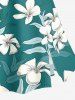 Flower Leaf Print Hawaii Split A Line Skirt -  