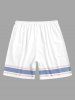 Men's Matching Two Piece Beach Tropical Coconut Tree Letter Graphic Print Camp Collar Short Sleeves Shirt And Drawstring Shorts Set -  
