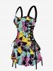 Colorful Sharks Print Matching Hawaii Beach Outfit For Couples - Rose Vif 