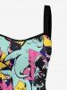 Colorful Sharks Print Matching Hawaii Beach Outfit For Couples - Rose Vif 