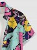 Colorful Sharks Print Matching Hawaii Beach Outfit For Couples - Rose Vif 