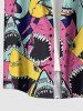 Colorful Sharks Print Matching Hawaii Beach Outfit For Couples - Rose Vif 