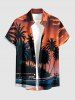 Coconut Tree Ombre Sky Print Matching Hawaii Beach Outfit For Couples - Couleur Caramel 