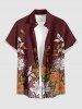 Flower Leaf Branch Print Matching Hawaii Beach Outfit For Couples - Café profond 