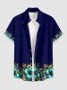 Hibiscus Flower Leopard Leaf Print Matching Hawaii Beach Outfit For Couples - Cadetblue 
