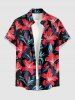 Hibiscus Flower Leaf Print Matching Hawaii Beach Outfit For Couples -  