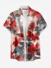 Matching Hawaii Shirt and Romper Beach Outfit Ombre Flower Leaf Print For Couples -  
