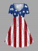 Patriotic American Flag Sparkling Sequin 3D Print Matching Outfit For Couples -  