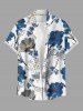 Pin Dot Flower Print Hawaii Button Pocket Shirt For Men - Bleu XL