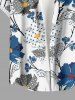 Pin Dot Flower Print Hawaii Button Pocket Shirt For Men - Bleu XL
