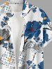 Pin Dot Flower Print Hawaii Button Pocket Shirt For Men -  