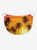 Coconut Tree Sun Ombre Print Convertible Hawaii Beach Cover - Brun Doré 6X