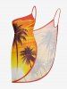 Coconut Tree Sun Ombre Print Convertible Hawaii Beach Cover - Brun Doré 6X