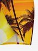 Coconut Tree Sun Ombre Print Convertible Hawaii Beach Cover - Brun Doré 6X