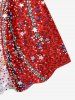 Patriotic American Flag Sparkling Sequin 3D Print Tank Dress -  