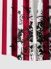 Patriotic American Flag Floral Pattern Print Buttons Pocket Shirt For Men -  