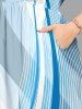 Plus Size Curve Light Beam Print Split Midi Dress - Bleu Toile de Jean 6X