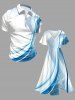 Plus Size Curve Light Beam Print Split Midi Dress - Bleu Toile de Jean 6X