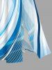 Plus Size Curve Light Beam Print Split Midi Dress - Bleu Toile de Jean 6X