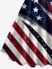 Patriotic American Flag Paint Splatter Print Tank Dress -  