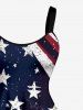 Patriotic American Flag Paint Splatter Print Tank Dress -  