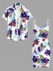 Hibiscus Flower Leaf Guitar Turtle Print Convertible Hawaii Beach Cover -  