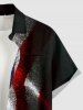 Glitter Patriotic American Flag Print Button Pocket Shirt For Men - Noir 3XL