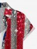 Women's Glitter Sequins Patriotic American Flag Print Shirt -  