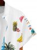 Men's Matching Two Piece Hawaiian Tropical Coconut Tree Floral Letter Graphic Print Short Sleeves Shirt And Drawstring Shorts Set -  