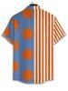 Men's Matching Two Piece Co Ord Half And Half Striped Sun Print Button Up Short Sleeves Shirt And Drawstring Shorts Set -  