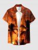 Coconut Tree Ombre Dusk Sunset Print Matching Hawaii Beach Outfit For Couples - Brun Légère 