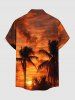 Coconut Tree Ombre Dusk Sunset Print Matching Hawaii Beach Outfit For Couples - Brun Légère 