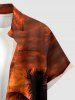 Coconut Tree Ombre Dusk Sunset Print Matching Hawaii Beach Outfit For Couples - Brun Légère 