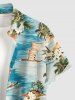 Coconut Tree Sea Hibiscus Flower Print Matching Hawaii Beach Outfit For Couples -  