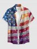 Patriotic American Flag Fireworks Glitter 3D Print Matching Outfit For Couples - Bleu 