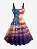 Patriotic American Flag Fireworks Glitter 3D Print Matching Outfit For Couples - Bleu 
