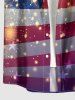 Patriotic American Flag Fireworks Glitter 3D Print Matching Outfit For Couples - Bleu 