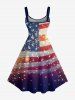 Patriotic American Flag Fireworks Glitter 3D Print Matching Outfit For Couples - Bleu 