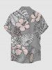 Hibiscus Flower Tropical Leaf Print Matching Hawaii Beach Outfit For Couples - Gris 