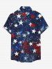 Patriotic American Flag Sparkling Sequin 3D Print Buttons Pocket Shirt For Men -  