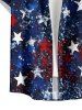 Patriotic American Flag Sparkling Sequin 3D Print Buttons Pocket Shirt For Men -  