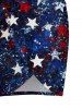 Patriotic American Flag Sparkling Sequin 3D Print Convertible Beach Cover -  