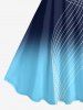 Ombre Curve Plaid Print Tank Dress - Bleu profond 4X
