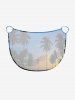 Coconut Tree Ombre Colorblock Print Convertible Hawaii Beach Cover - Bleu Ciel 5X