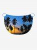 Coconut Tree Ombre Colorblock Print Convertible Hawaii Beach Cover - Bleu Ciel 5X