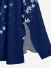 Flowers Ombre Print Split Hawaii Midi Dress - Bleu profond 4X