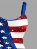 Plus Size Patriotic American Flag Sparkling Sequin 3D Print Tank Dress -  